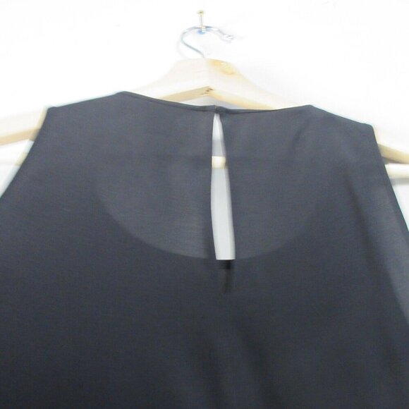 Club Monaco 100% Silk Tank Top Womens M Black Gold Sequin Embellished Classy 106 - Picture 7 of 10